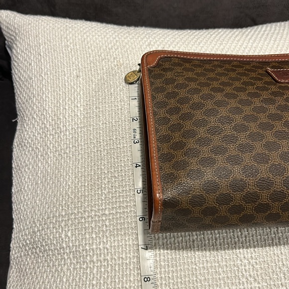Authentic Celine Vintage Brown Logo Clutch Leather & Web Canvas 11 X 7 Inches - Picture 16 of 16
